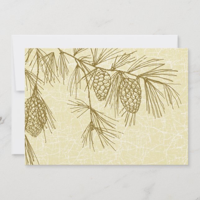 Pine Boughs Cracked Wedding Invitación (Anverso)