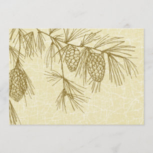 Pine Boughs Cracked Wedding Invitación