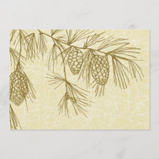Pine Boughs Cracked Wedding Invitación