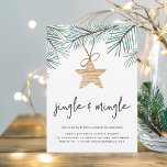 Pine Boughs | Invitación para fiestas de vacacione<br><div class="desc">Invite a amigos y seres queridos a compartir su alegría en esta temporada navideña con nuestras modernas y festivas invitaciones para fiestas. Moda de diseño sencillo con ramos de pino acuático de verde fresco, adornado con un único adorno de una estrella de madera. "Jingle y Mingle" aparece debajo de la...</div>