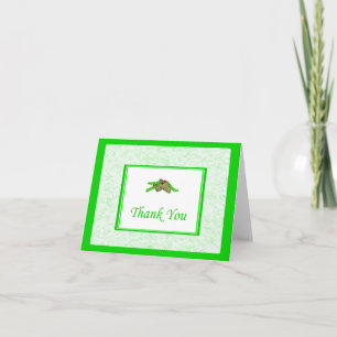 Pine Cone Gracias Tarjeta Con Borde Verde