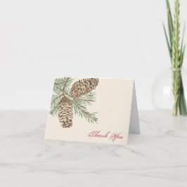 Pine Cone Nature en Cream Boda Gracias tarjeta