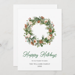 Pine Cones Fir Wreath Feliz Navidad