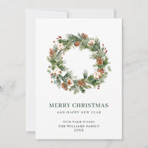 Pine Cones Fir Wreath Feliz Navidad