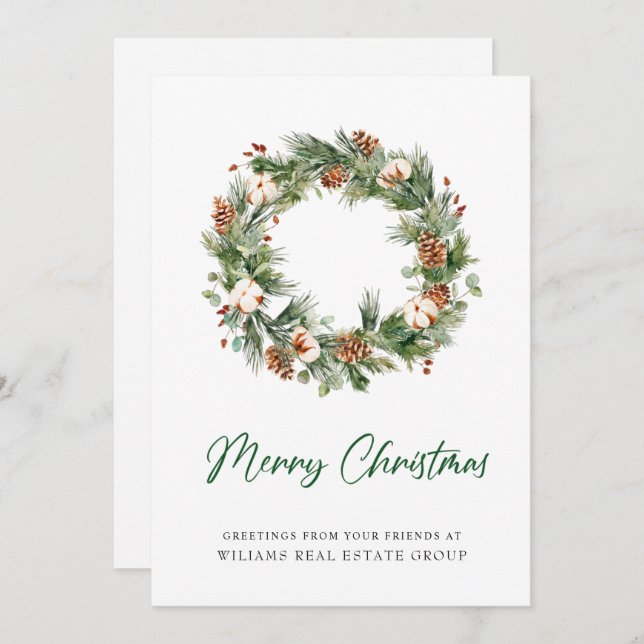 Pine Cones Wreath Navidad Corporate (Anverso / Reverso)