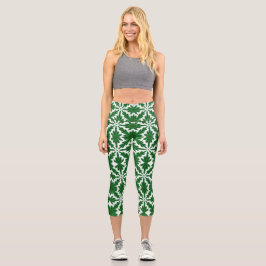 Pine Mandala High Waisted Capri Leggings