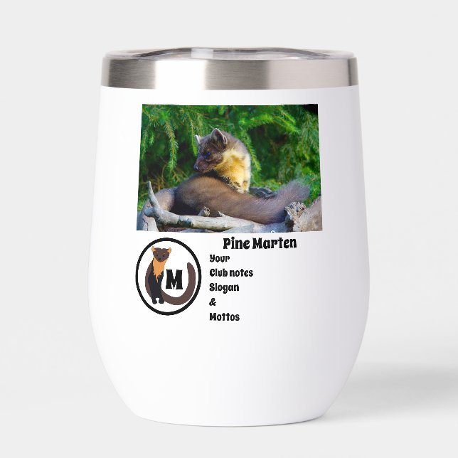 Pine Marten Photo Monogram Nombre (Trasero)