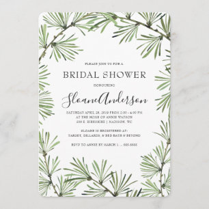 Pine Needles Invitación moderna a la ducha nupcial