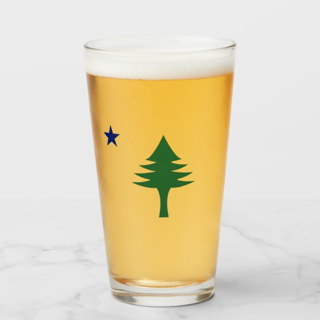 Pine tree and star 1901 flag of Maine State (Anverso (lleno))