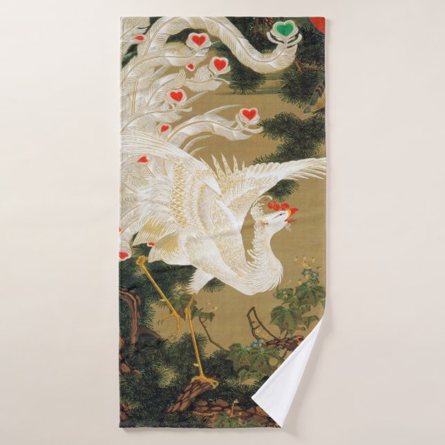 Pine Tree & Phoenix (Love Heart Phoenix), Jakuchu (Toalla de baño)