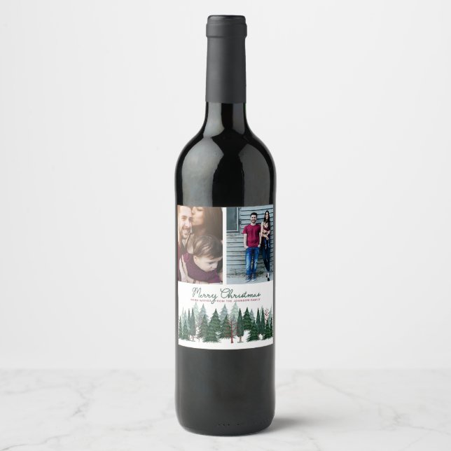 Pine Trees | 2 fotos | Etiqueta de vino Personaliz (Anverso)