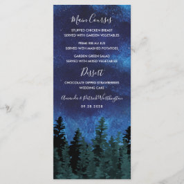 Pine Trees Acuarela Rústica Boda Tarjetas de menú