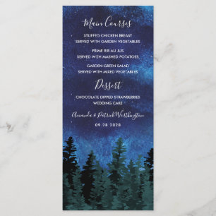 Pine Trees Acuarela Rústica Boda Tarjetas de menú