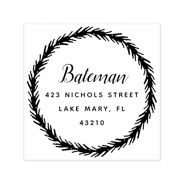 Pine Wreath | Sello de entrada automática de direc (Diseño)