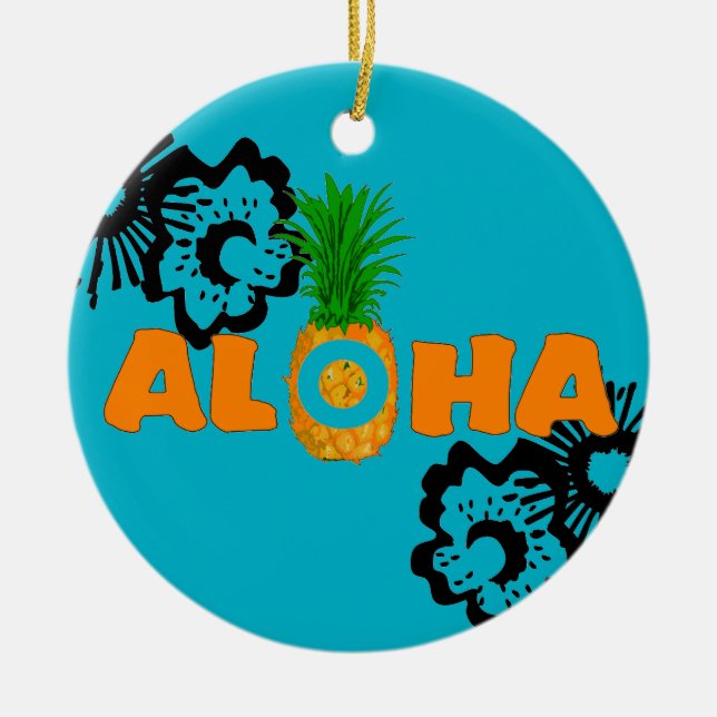 Pineapple Aloha - Ornamentos navideños temáticos e (Frente)