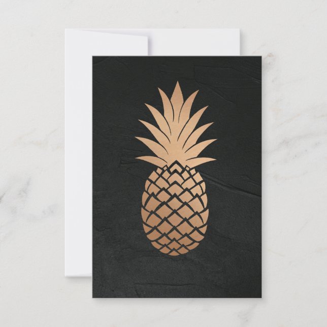 Pineapple Black Gold Tropical Minimalista elegante (Anverso)
