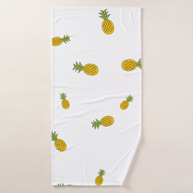 Pineapple cute seamless pattern background. Vintag (Toalla de baño)