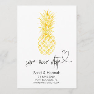 Pineapple Guardar las invitaciones de fecha