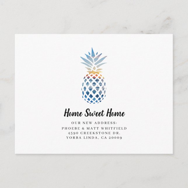 Pineapple Home Sweet Home Moving Invitación (Anverso)