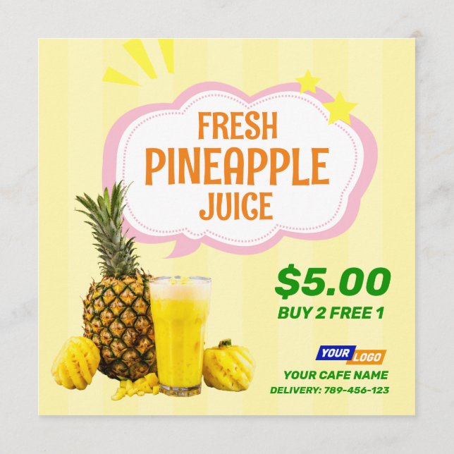 Pineapple Juice Menu Flyer (Reverso)