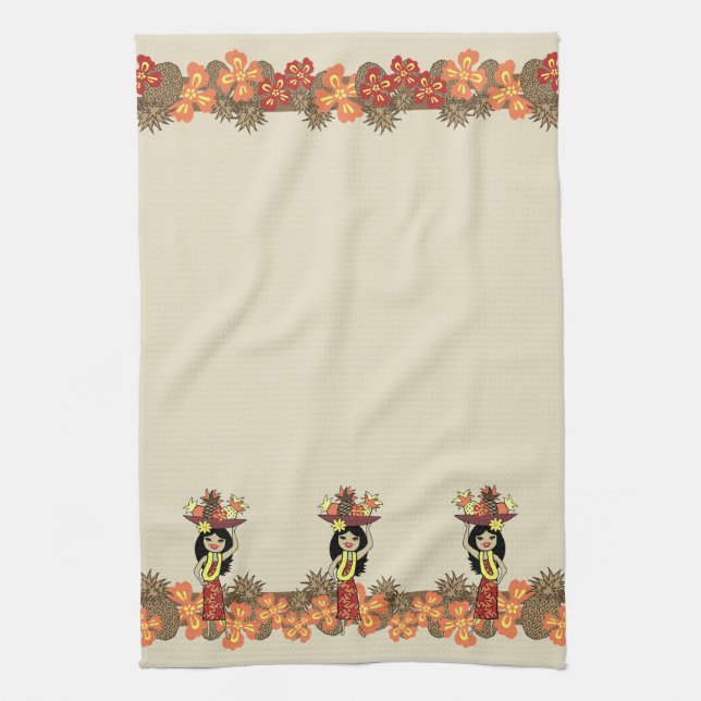 Pineapple Luau Band Hawaiian Kitchen Toalla (Vertical)