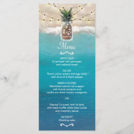 Pineapple Mason Jar Tropical Beach Wedding Menu