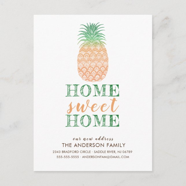 Pineapple Nueva tarjeta postal de Invitación de di (Anverso)