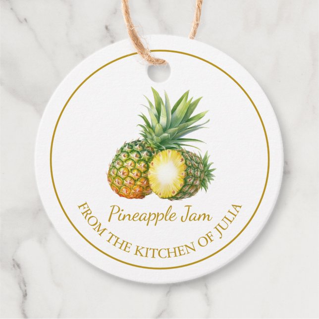 Pineapple simple casero Jam Hang Etiqueta l Blanco (Anverso)