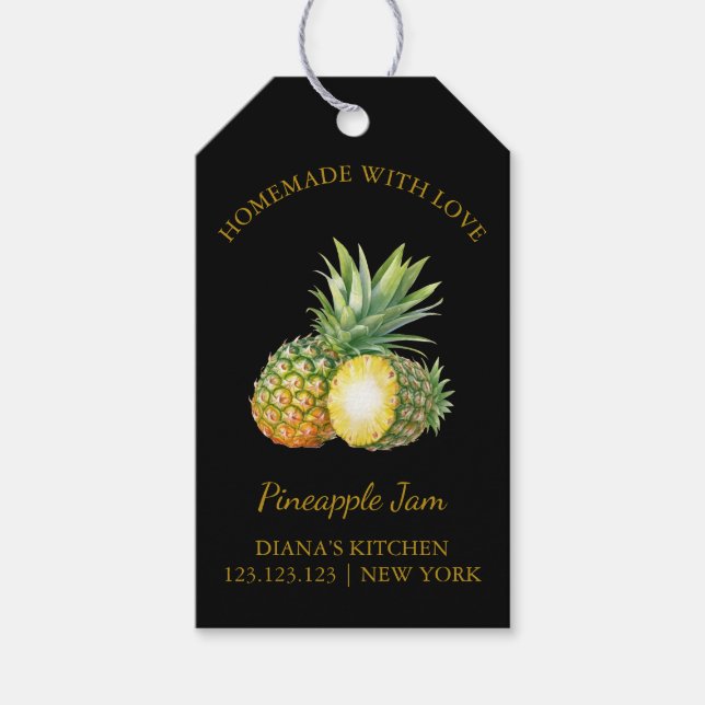 Pineapple simple casero Jam Hang Etiqueta l Negro (Anverso)
