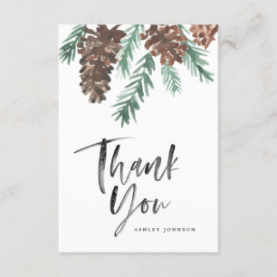 Pinecone Gracias Pincel Script Tarjeta plana