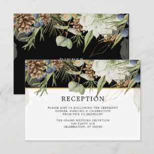 Pinecones de bosque rústico Tarjeta de recepción