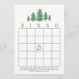 Pines de invierno, tarjetas rústicas de Bingo para