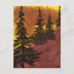 "Pines en el Ridge #1" Carreteras rurales postal