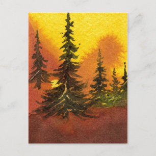 "Pines en el Ridge #2" Carreteras rurales postal