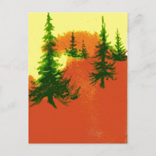 "Pines en el Ridge #3" Carreteras rurales postal