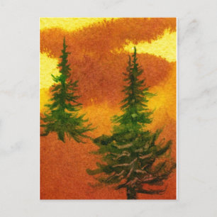 "Pines en la niebla #2" Carretera rural postal