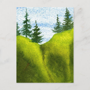"Pines en una colina #2" Carreteras rurales postal