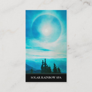 *~* Pines Mountains Sun Rainbow Blue tarjeta de vi