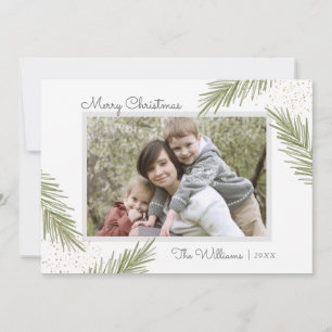 Pines simples, tarjeta fotográfica de Navidad