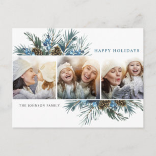 Pinezas de Navidad Elegantes 3 Tarjeta de Felicita