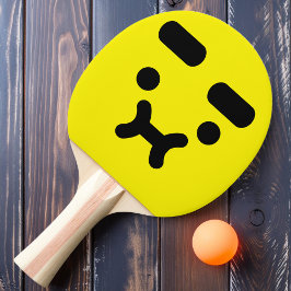 Ping Pong Cara Amarilla Llena de Confusión y Mohín Pala de P