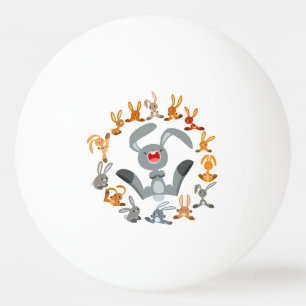 Ping Pong Conejos de Dibujos Animados Lindos Mandala Pelota