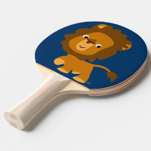 Ping Pong Contenido de dibujos animados lindos de león pala 