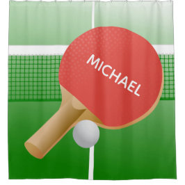 Ping Pong Mesa Tenis Diseño Cortina de Ducha