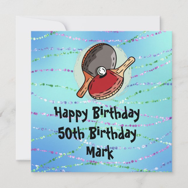 Ping pong Mesa Tennis Birday Card (Anverso)