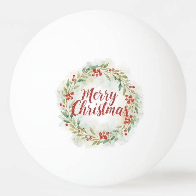 Ping Pong Tenis Feliz Navidad con pelota de tenis  (Anverso)