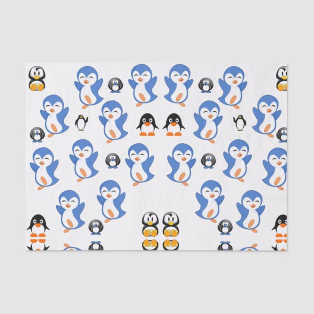 Pingüinas de papel de tejido decorativo (Anverso)