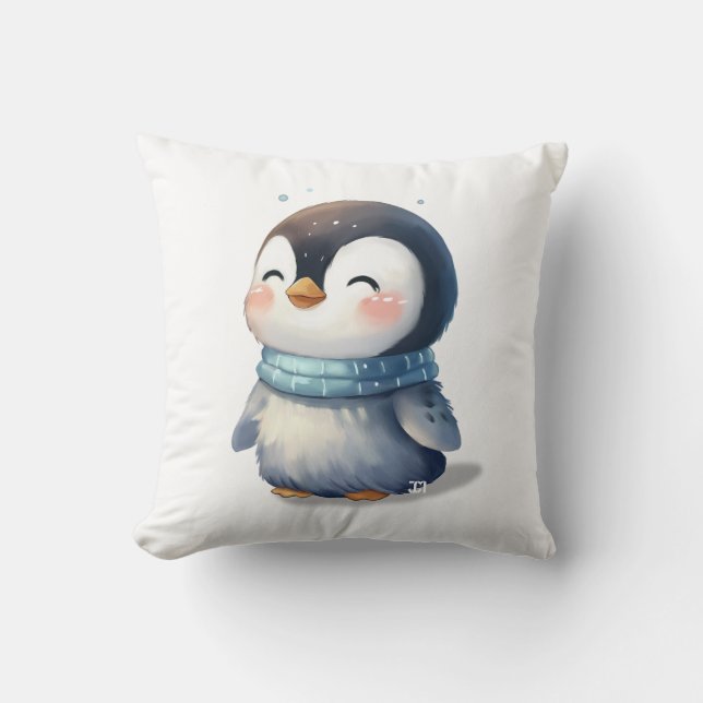 Pingüino acogedor: Cojín decorativo, Cojín decorat (Anverso)