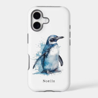 Pingüino acuarela Ártico Azure, personalizado