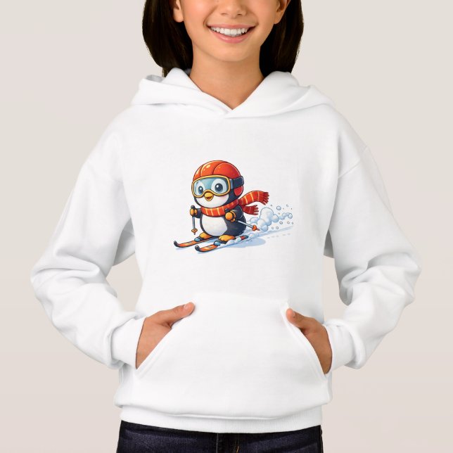 Pingüino Adorable Esquíando (Anverso)